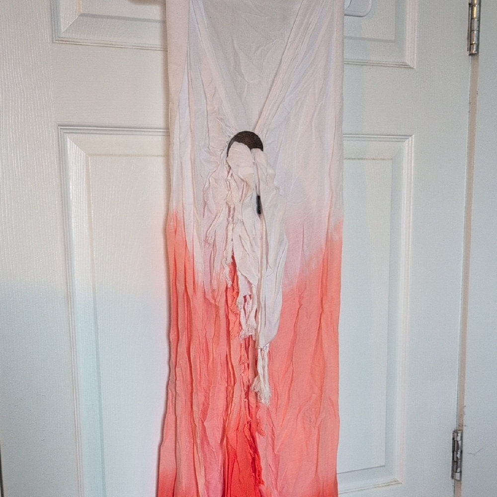 White and Pink Ombre Scarf